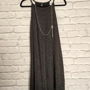 Rue21 black with silver racerbavk skater dress
